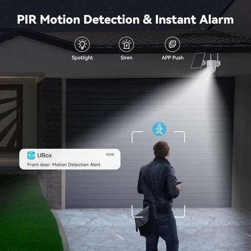LIWAN Solar Security Camera Outdoor Wireless, 2.4G WiFi, Solar Powered | Surveillance Camera Outside, 2K Color Night Vision, PIR Detection, 2-Way Talk, 360°PTZ View in Saudi Arabia