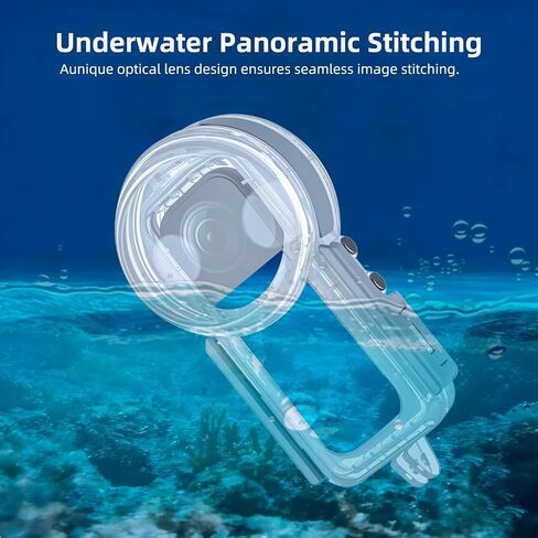 Sea Frogs SF-360-X5 Waterproof Housing for Insta360 X5, 50M/164FT Underwater Dive Case Compatible with Insta360 X5, Dual Dome 360° Invisible Lens Case for Diving Snorkeling Surfing in Kuwait