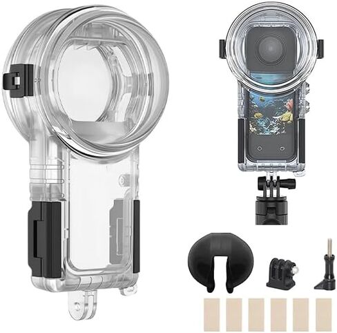 Invisible Dive Case Compatible for Insta360 X5, 60m/196ft Depths Waterproof Housing, Anti-Fog 360°Fully Underwater Protection, Action Camera Accessories for Diving, Surfing, Snorkeling, Skiing in Saudi Arabia