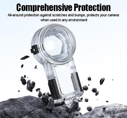 Invisible Dive Case Compatible for Insta360 X5, 60m/196ft Depths Waterproof Housing, Anti-Fog 360°Fully Underwater Protection, Action Camera Accessories for Diving, Surfing, Snorkeling, Skiing in Saudi Arabia