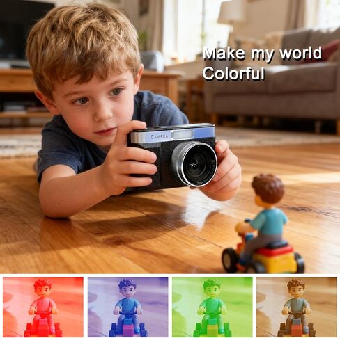 Black Digital Camera with 2" Flip Screen for Selfie, 1080P Point and Shoot Digital Camera with 32GB Card, 8X Zoom, Portable Vlogging Camera for Kids, Teens & Beginners in Saudi Arabia