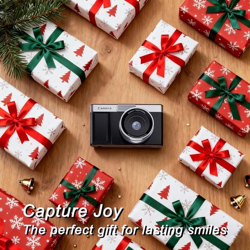 Black Digital Camera with 2" Flip Screen for Selfie, 1080P Point and Shoot Digital Camera with 32GB Card, 8X Zoom, Portable Vlogging Camera for Kids, Teens & Beginners in Saudi Arabia