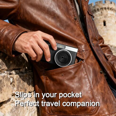 Black Digital Camera with 2" Flip Screen for Selfie, 1080P Point and Shoot Digital Camera with 32GB Card, 8X Zoom, Portable Vlogging Camera for Kids, Teens & Beginners in Saudi Arabia