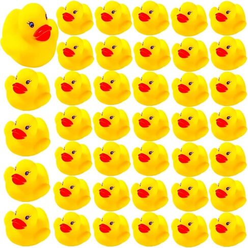 51 Pcs Multicolored Mini Multicolor Rubber Ducks Baby Bath Ducky Bathtub Pool Squeaky Little Duck Toys for Shower/Party Decoration Supplies/Birthday (1.5"x1.2"x1.4") in Kuwait
