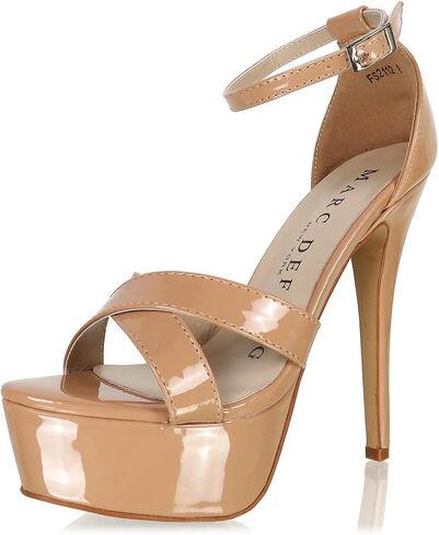 Marc Defang Nude Strappy Pageant Model Platform Pumps FS-2112 in Saudi Arabia