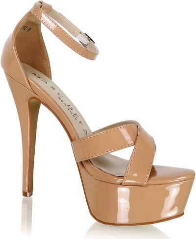 Marc Defang Nude Strappy Pageant Model Platform Pumps FS-2112 in Saudi Arabia