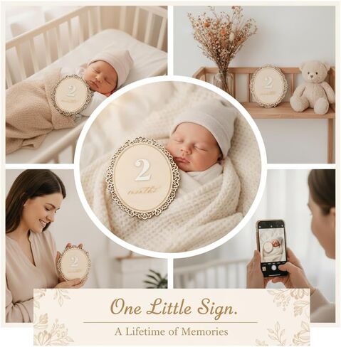 Monthly Milestone Signs for Baby, 1–12 Month Baby Markers, Newborn Photography Accessories, Nursery Decoration (D29) in Kuwait