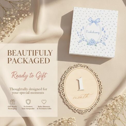 Monthly Milestone Signs for Baby, 1–12 Month Baby Markers, Newborn Photography Accessories, Nursery Decoration (D29) in Kuwait