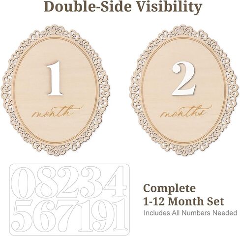 Monthly Milestone Signs for Baby, 1–12 Month Baby Markers, Newborn Photography Accessories, Nursery Decoration (D29) in Kuwait