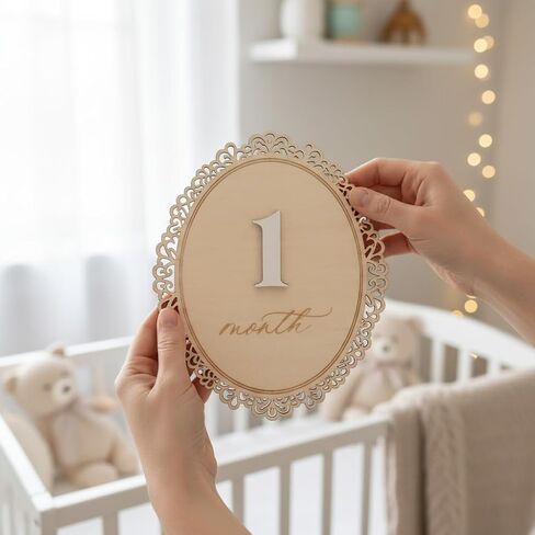 Monthly Milestone Signs for Baby, 1–12 Month Baby Markers, Newborn Photography Accessories, Nursery Decoration (D29) in Kuwait