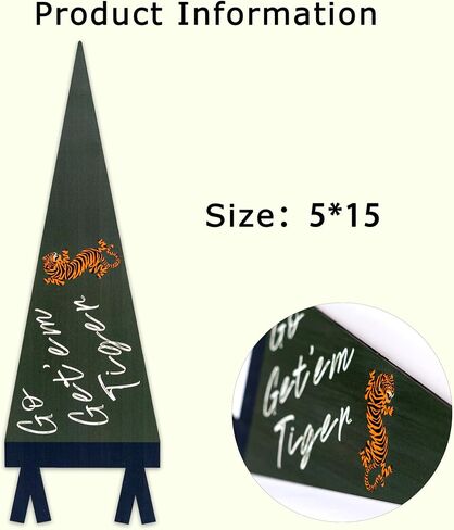 Gostman Go Get'em Tiger Wooden Photo Props | Jungle Theme Decoration for Baby Birthday Baby Shower Triangle Wall Sign with Tiger Graphic in Saudi Arabia