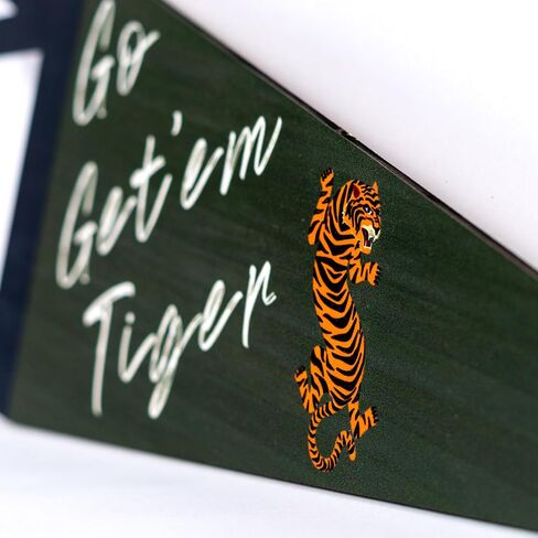 Gostman Go Get'em Tiger Wooden Photo Props | Jungle Theme Decoration for Baby Birthday Baby Shower Triangle Wall Sign with Tiger Graphic in Saudi Arabia