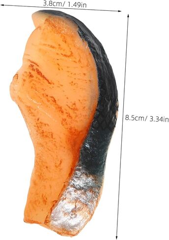 Beavorty 2PCS Artificial Fake Salmon Toy Fake Sashimi Salmon Fish Slice Artificial Sashimi decoraciones para uñas Desserts PVC Display Sushi Food Meat Model in Saudi Arabia
