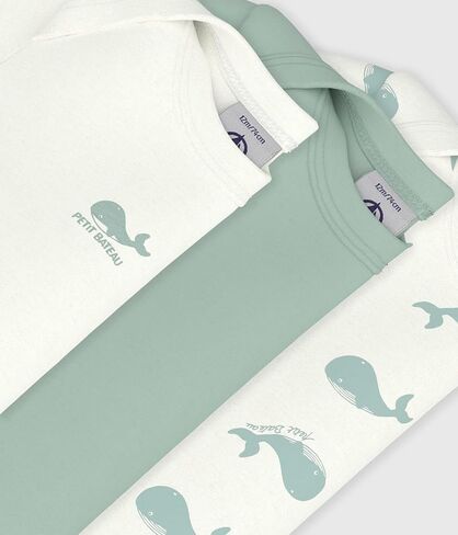 مجموعة من ملابس الأطفال من Petit Bateau من القطن بأكمام قصيرة وطبعة حوت مقاسات من 3 إلى 36 شهرًا in Kuwait