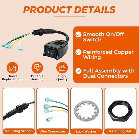 101610 Switch Cord Assembly for ProTeam Backpack Vacuum | Compatible with Super CoachVac, Power Start Components, Hook & Loop Strap, Heavy Duty Wiring, Maintenance Hardware in Kuwait