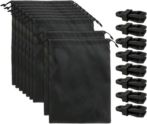 Weighted Bag for, Wind Resistant, Porch and Patio Accessory, Adjustable with Heavy Duty Clips, 8pcs in Kuwait
