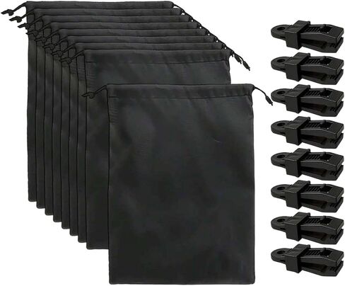 Weighted Bag for, Wind Resistant, Porch and Patio Accessory, Adjustable with Heavy Duty Clips, 8pcs in Kuwait