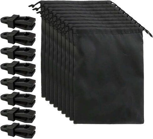 Weighted Bag for, Wind Resistant, Porch and Patio Accessory, Adjustable with Heavy Duty Clips, 8pcs in Kuwait