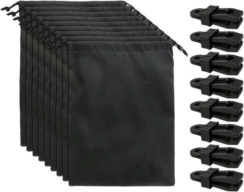 Weighted Bag for, Wind Resistant, Porch and Patio Accessory, Adjustable with Heavy Duty Clips, 8pcs in Kuwait