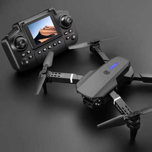 E99 Foldable Drone with Screen Controller 1080P HD Camera RC Quadcopter Altitude Hold Waypoint Flight 360° Flip Obstacle Avoidance Portable Mini Drone in Saudi Arabia