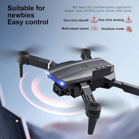 E99 Foldable Drone with Screen Controller 1080P HD Camera RC Quadcopter Altitude Hold Waypoint Flight 360° Flip Obstacle Avoidance Portable Mini Drone in Saudi Arabia
