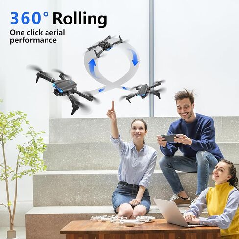 E99 Foldable Drone with Screen Controller 1080P HD Camera RC Quadcopter Altitude Hold Waypoint Flight 360° Flip Obstacle Avoidance Portable Mini Drone in Saudi Arabia