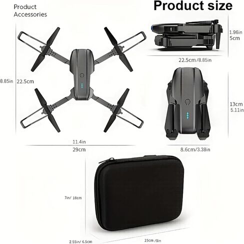 E99 Foldable Drone with Screen Controller 1080P HD Camera RC Quadcopter Altitude Hold Waypoint Flight 360° Flip Obstacle Avoidance Portable Mini Drone in Saudi Arabia