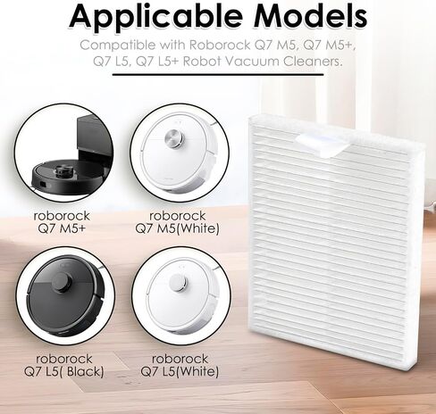 (5 Pack) Q7M5, Q7M5+, Q7L5, Q7L5+ Replacement HEPA Filters for Roborock Q7 M5, Q7 M5+, Q7 L5/ L5+ Robot Vacuum, Filters Accessories Kit, Upright Filter, HEPA Filter Accessories, Canister Filter in Kuwait