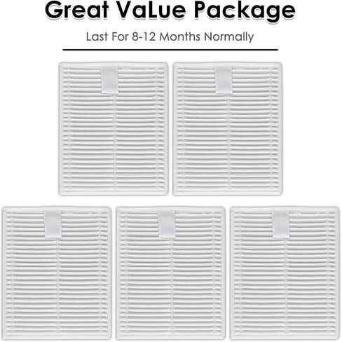 (5 Pack) Q7M5, Q7M5+, Q7L5, Q7L5+ Replacement HEPA Filters for Roborock Q7 M5, Q7 M5+, Q7 L5/ L5+ Robot Vacuum, Filters Accessories Kit, Upright Filter, HEPA Filter Accessories, Canister Filter in Kuwait