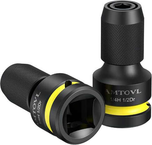 AMTOVL Impact Adapter Set, 6-Piece 1/2 3/8 1/4 inch Drive to 1/4 inch | Hex Converter & Socket Adapter Set, Quick-Release Impact Wrench Adapter for Ratchets, Drills and Power Tools in Kuwait
