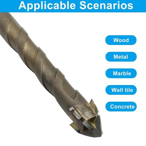 5 Pcs Eccentric Drill Bit Set, 6/6/8/10/12mm | High-Strength, Four-Flute Sawtooth, For Stone, Glass, Concrete, Wood, Brick, Metal, DIY Enthusiasts in Saudi Arabia