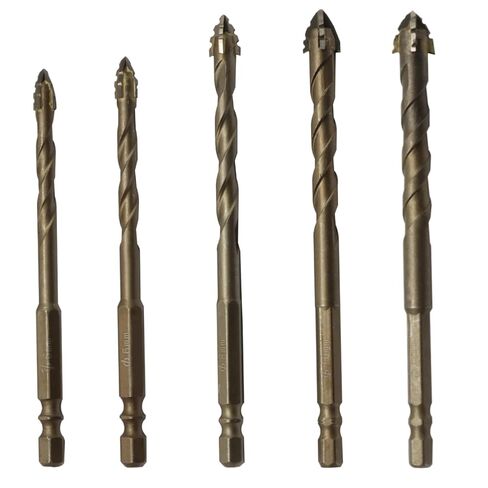 5 Pcs Eccentric Drill Bit Set, 6/6/8/10/12mm | High-Strength, Four-Flute Sawtooth, For Stone, Glass, Concrete, Wood, Brick, Metal, DIY Enthusiasts in Saudi Arabia