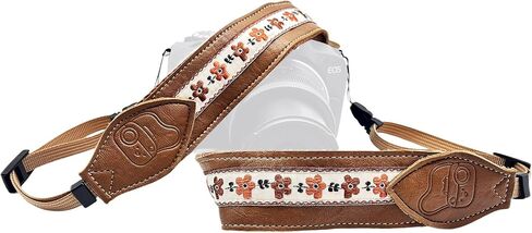 Leather Camera Strap, Quick Release Camera Neck Strap for All Cameras, Retro Jacquard Camera Straps for Photographers in Kuwait