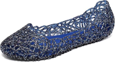 Women's Hollow Jelly Flats Slip-On Summer Sandals Breathable Non-Slip Beach Shoes in Kuwait