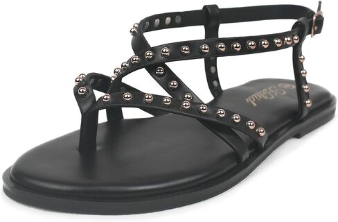 Women's Sparkling Rhinestone Gladiator Flat Sandals Strappy Casual in Saudi Arabia