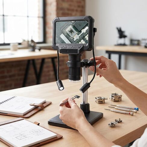 GOWENIC Digital Microscope, 1080P Video 10MP Picture 50X to 1200X Digital Microscope with 4.3 Inch Screen, Lights for Adults Students Boys Girls in Saudi Arabia