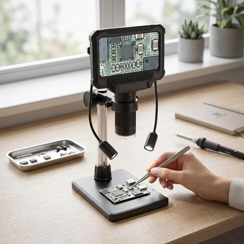 GOWENIC Digital Microscope, 1080P Video 10MP Picture 50X to 1200X Digital Microscope with 4.3 Inch Screen, Lights for Adults Students Boys Girls in Saudi Arabia