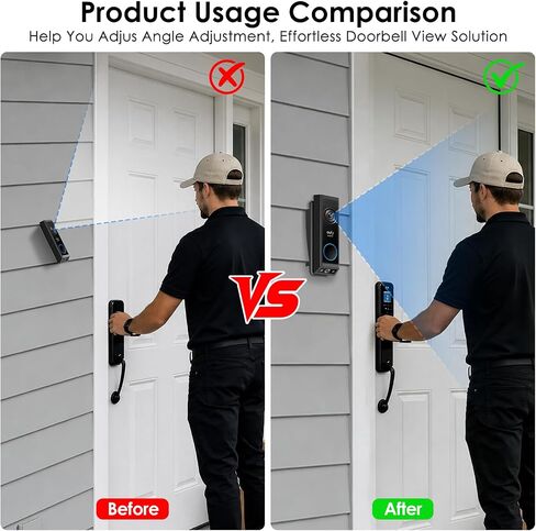 Vinyl Siding Mount for Eufy Doorbell Camera E340/C30/C31,Adjustable Angle Doorbell Wedge Corner Mounting Bracket Kit for Eufy E340,Camera Mount Solve Siding Tilt Problem(4" Standard Vinyl Siding Only) in Saudi Arabia