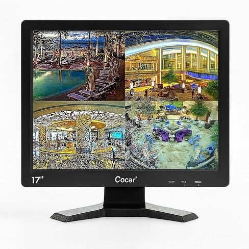8 inch CCTV Monitor, TFT LCD Security Screen with VGA HDMI AV BNC USB Audio in/Out Ports Built-in Speaker, HD Display for Surveillance Camera STB 1024x768 Resolution with Car Power Adapter 12-24V in Saudi Arabia