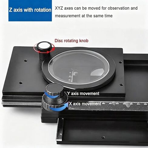Microscope XY Stage Platform,Manual Rotating Stage,Precision Positioning,Z/A Axis w/60×55mm Travel,360° Rotatable Z Axis,for Macro Photography Use in Saudi Arabia