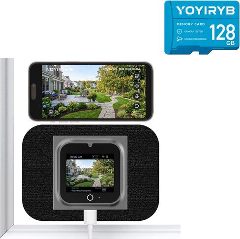 5MP Window Camera + 128GB Memory Card, 2" Screen, Motion-Wake Display, 24/7 Recording, No-Drill Setup, Color Night Vision, 2.4/5GHz WiFi in Kuwait