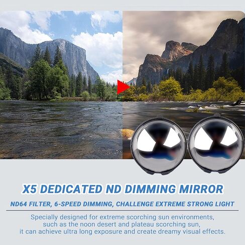 Insta 360 X5 ND64 Filter,6-Stop Light Reduction Lens,Auto-Detect,Neutral Density,Multicoated Optical Glass for X5 Action Camera Accessories(2 Pack) in Saudi Arabia