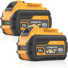 2Packs Upgraded 9.0Ah Replacement for Dewalt flexvolt 20v/60v max Battery Compatible with Dewalt 60 Volt Battery Lithium DCB609 DCB606 DCB612 DCB200 DCB201 DCB203 DCB204 DCB206 DCB207 in Kuwait