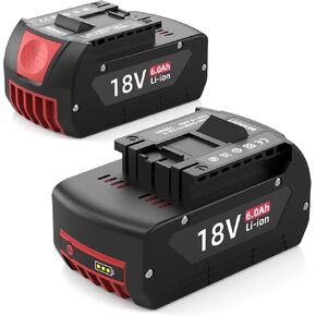 2 Pack 18V 6.0Ah Battery Replacement for Bosch 18V Battery, Compatible with Bosch 18V Battery BAT609 BAT609G BAT618G BAT619 Cordless Power Tools in Kuwait