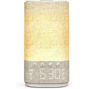 Sunrise Alarm Clock Sound Machine for Bedroom: Natural Wake Up Light | Dimmable Clock with Bluetooth Speaker - White Noise Machine for Sleeping with 25 Soothing Sounds for Baby Adults Kids - Putty in Kuwait