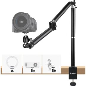 TARION Overhead Camera Desk Mount Articulating Arm with Gear Joints TKA01-M | 3-Section Arm, 6.6lb Load Capacity, 3/8'' Screw and 1/4'' Screw Ballhead, for DSLR SLR Mirrorless Cameras Projector Ringlight in Saudi Arabia