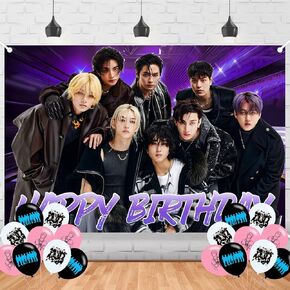Stray Kids Merch 5 Star Birthday Party Backdrop and Decoration Kpop Music Banner Shoot Photo Background Props for Boys and Girls - 5x3ft in Kuwait