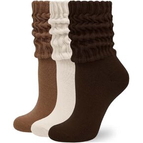 Rehelu Womens Scrunch Crew Socks Cushioned Cotton Retro Slouchy Boot Socks in Kuwait