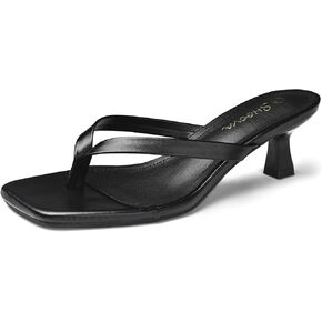 Kitten Heels for Women, Black Square Toe Sandals, Dressy Thong Flip Flops Low Heels Sandals 2 Inch, Comfortable Party Daily in Kuwait