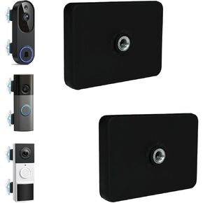 Magnetic Doorbell Mount Compatible with Orbitell/Ring/Tapo Doorbell | 2 Pack No-Drill Strong Magnetic Adsorption Holder, Easy to Install & Remove, Renter-Friendly for Apartment Office Home, Black in Saudi Arabia